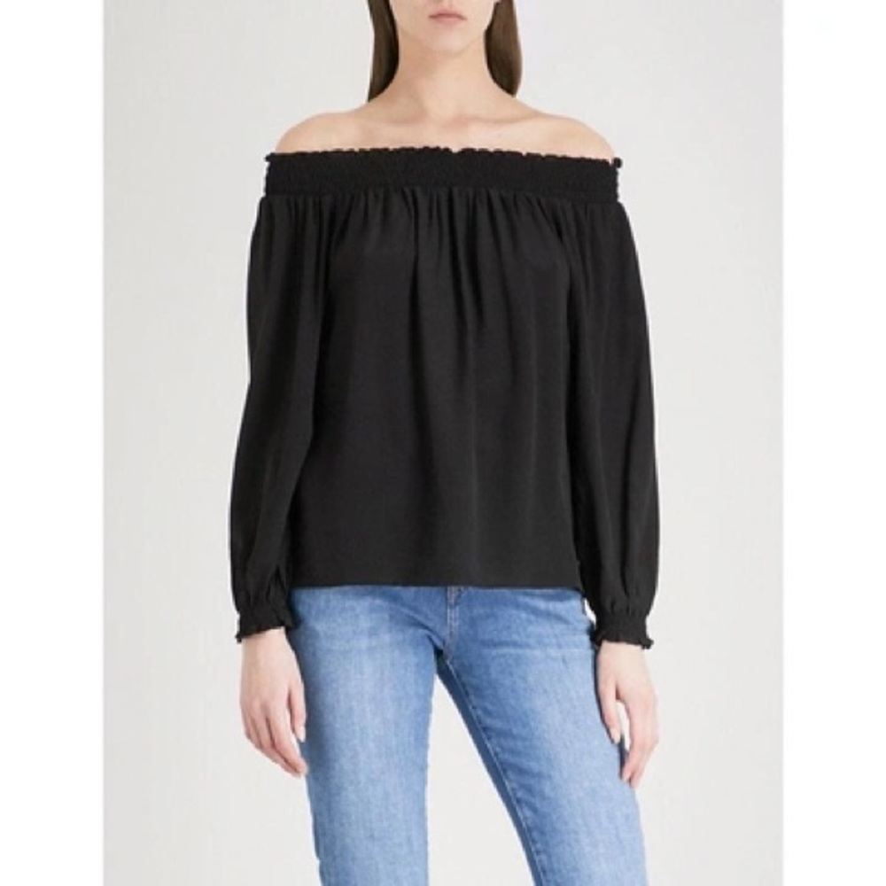Maje off-the-shoulder Silk Top